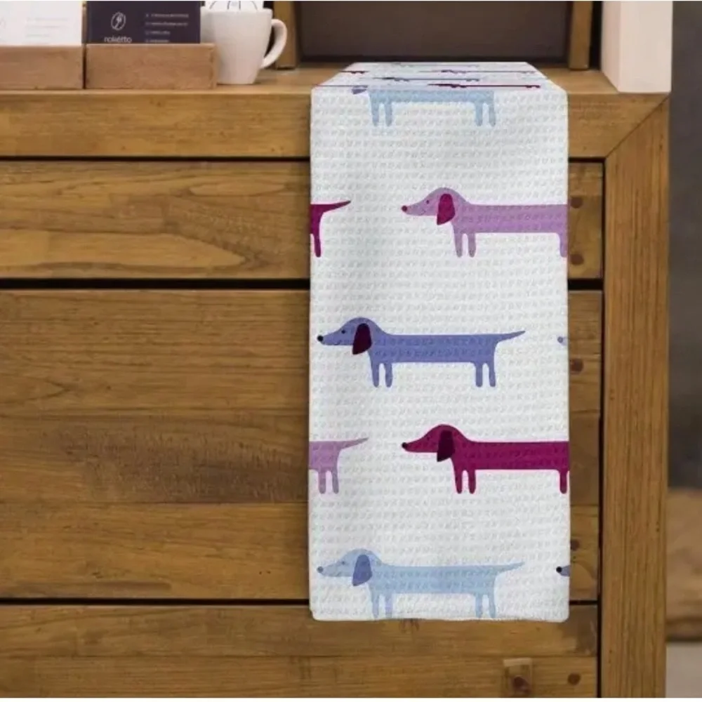 Set of Dachshund Print Dish Towels